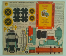 JEU ANCIEN Bolides D'Autrefois Carton Prédécoupé Collection Shell Berre N°17 MARCUS 1873 JOUET AUTOMOBILE - Modelos De Papel / Lasercut