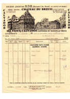 Facture Château Du Breuil Ses Vieux Calvados Distillerie Du Domaine De Breuil 1968 - Format : 27x21 Cm - Invoices