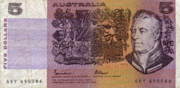AUSTRALIA  5 Dollars 1985 P-44e.2 CIRC. - 1974-94 Australia Reserve Bank (papier)