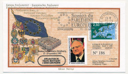 FRANCE - Env 2,50 Conseil Eur. + OMEC Strasbourg Session Parlement Eur. 18/11/1993 - Vignette Nicolas Estgen - Covers & Documents