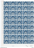 REPUBBLICA:  1967  SOCIETA'  GEOGRAFICA  -  £. 40  GRIGIO  AZZURRO  E  NERO  FGL. 50  N. -  SASS. 1034 - Feuilles Complètes