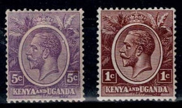 KENIA & UGANDA 1922 KING GEORG V MI No 1-2 MLH VF!! - Kenya & Uganda