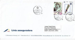 ANDORRA. Linia Asseguradora, Letter (Andorra Commercial Postal ), Nice Round Cancels - Lettres & Documents
