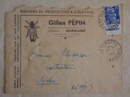 BU1 FRANCE  BELLE LETTRE TAB PUB PERNOT 1953  RUCHERS VIRAZEIL A SEICHES + AFF. INTERESSANT + - Lettres & Documents