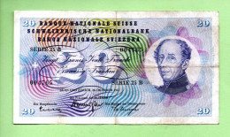 SUISSE . BILLET . SCHWEIZERISCHE NATIONALBANK . BANQUE NATIONALE SUISSE 20 FRANCS - Réf. N°12805 - - Schweiz