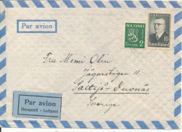 Finland Air Mail Cover Helsinki 23-7-1957 - Lettres & Documents