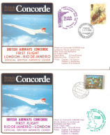 CONCORDE PREMIER 1er VOL FIRST FLIGHT BRITISH AIRWAYS LONDON LONDRES RIO DE JANEIRO 1985 - Autres & Non Classés