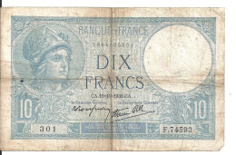 FRANCE 10 FRANCS 1939 VF P 84 - 10 F 1916-1942 ''Minerve''