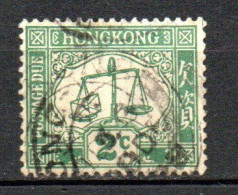 Col33 Colonie Britannique Hong Kong 1924 Taxe N° 2 Oblitéré Cote 2020 : 7,00€ - Segnatasse