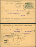 EP Au Type "Avis De Réception" (chemin De Fer) Expédié De Brugge (1912) > Anvers - Postcards 1909-1934