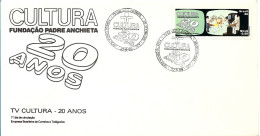 BRAZIL 1989 CULTURE TV PADRE ANCHIETA FOUNDATION 20 YEARS TELEVISION FDC COVER - FDC