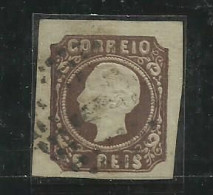 Portugal 1862/4, D Luis # 14, 5rs Castanho Escuro, Usado,margens Luxo Lt 645 - Gebraucht