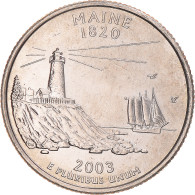 Monnaie, États-Unis, Maine, Quarter, 2003, U.S. Mint, Philadelphie, FDC - 1838-1891: Seated Liberty (Libertà Seduta)
