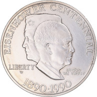 Monnaie, États-Unis, Eisenhower Centennial, Dollar, 1990, U.S. Mint, West - Commemoratifs
