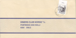 Norway HOMANSBYEN 1993 Cover Brief Lettre DINERS CLUB NORGE King Harald. W. '210.-' In Top Margin Rand - Covers & Documents