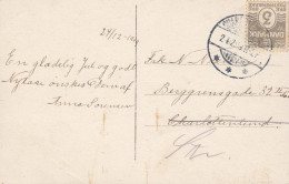 Denmark PPC Glædelig Jul Brotype Ia CHARLOTTENLUND (SCARCE Cds.) 1909 Locally Sent REadressed KJØBENHAVN STR. In Pencil - Lettres & Documents