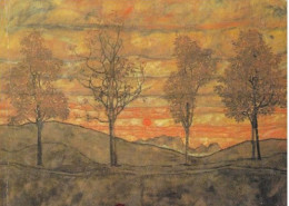 EGON SCHIELE  /  QUATRES ARBRES  1917 - Schiele