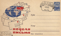 RUSSIE /  ENTIER POSTAL DE 1963 -LA SEMAINE DE LA LETTRE & DE L'ECRITURE - 1960-69