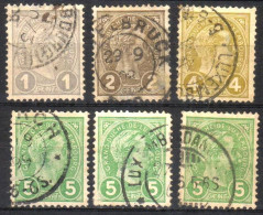 LUXEMBOURG - 1895 - 6 Timbres - 1895 Adolphe De Profil