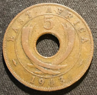 AFRIQUE DE L'EST - EAST AFRICA - 5 CENTS 1943 SA - George VI - KM 25.2 - ( Flan Fin ) - British Colony