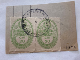 MARCA DA BOLLO SU FRAMMENTO DIRITTI DI SEGRETERIA  COMUNE DI MILANO-1 - Revenue Stamps