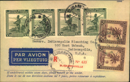 BELGISCH KONGO:1947, Registered Airletter From ELISABETHVILLE To USA - Lettres & Documents
