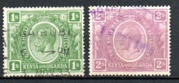 Col33 Colonie Britannique Kenya Ouganda 1922 N° 10 & 11 Oblitéré Cote : 15,00€ - Kenya & Uganda