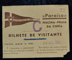 C5/6 - Bilhete * Piscina - Praia Da Curía * Aveiro * 1956 * Portugal - Portugal