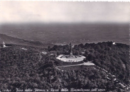 21119 " TORINO-FARO DELLA VITTORIA E PARCO DELLA RIMEMBRANZA DALL'AEREO "-VERA FOTO-CARTOLINA POSTALE SPEDITA 1955 - Multi-vues, Vues Panoramiques