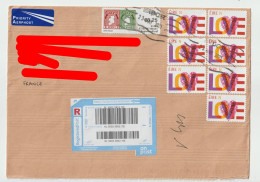 6753 Lettre Cover 2023 IRLANDE EIRE IRELAND LOVE AMOUR CODE BARRE  RECOMMANDE REGISTERED - Lettres & Documents