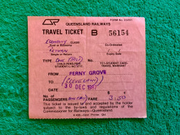 Ticket : Train BRISBANE - Queensland - Australia - Mundo