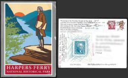 USA 2023 World Earth Day, April 22nd,Harpers Ferry, Sun,Mountain,Benjamin Franklin, Postcard To India (**)  Inde Indien - Lettres & Documents