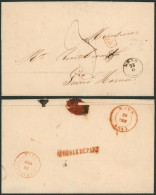 Précurseur - LAC Datée De Lens (1845) + Obl T18, Port 3 Décimes > Grand Hornu (St-Ghislain) + Griffe Après Le Départ (ve - 1830-1849 (Belgio Indipendente)