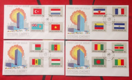 United Nations  FDC,1980 National Flag，4 Covers - FDC