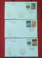 United Nations  FDC,1982 Environmental Plan 10th Anniversary，3 Covers - FDC