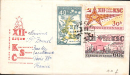 TCHECOSLOVAQUIE LETTRE FDC POUR LA FRANCE 1962 - Lettres & Documents