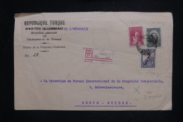 TURQUIE - Enveloppe Du Ministère Du Travail En Recommandé De Angora Pour La Suisse En 1929 - L 144155 - Covers & Documents