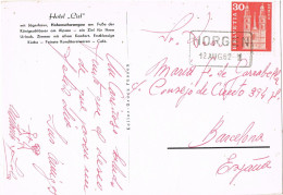 50537. Postal HORGEN (Noruega) 1962. Carteria, Post Agentur, Postablage. Vista HOTEL LISL - Covers & Documents