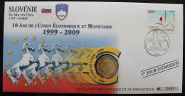 SLOVENIE - Enveloppe 1er Jour + 2€ 2009 (10 Ans De L'UEM) - Slovenia