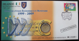 IRLANDE - Enveloppe 1er Jour + 2€ 2009 (10 Ans De L'UEM) - Irlande