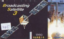 Télécarte Japon SATELLITE (475) ESPACE * TERRESTRE * MAPPEMONDE * TELEFONKARTE * Phonecard JAPAN * BROADCASTING * NASDA - Ruimtevaart