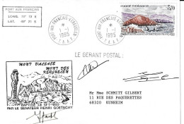 TAAF 1995 Courrier Mont D'Alsace Avec Des Signatures A Voir - Altri & Non Classificati