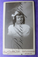 C.D.V. -Photo-Carte De Visite Studio P.DARBY Paris  Kapsel Coiffure Dentelle Kant  Mode Girl - Antiche (ante 1900)