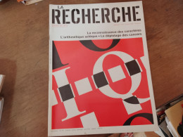 119 //  LA RECHERCHE / LA RECONNAISSANCE DES CARACTERES / L'ARITHMETIQUE AZTEQUE / LE DEPISTAGE DES CANCERS. / 1981 - Science