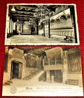 MONS - Lot De 2 Cartes De L'Hôtel De Ville :  " Salle Des Saquieaux " Et " Grand Salon, Chambre Notre Dame " - Mons