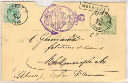 ENTIER POSTAL Avec Griffe MOUSCRON 1881 - 1866-1867 Petit Lion