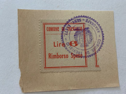 MARCA DA BOLLO SU FRAMMENTO RIMBORSO SPESE COMUNE DI TREVIGLIO.16 - Revenue Stamps