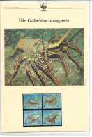 1137f: Kiribati 1998, WWF- Ausgabe Gabeldornlanguste, Serie **/ FDC/ Maximumkarten, Jeweils In Schutzhüllen - Crustaceans