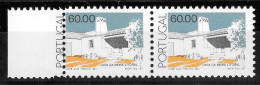 PORTUGAL 1987 Beira Coast House - ARQUITECTURA ARCHITECTURE PAIR WITH PERFORATION ERROR VARIETY ERRO  RARE MNH** - Unused Stamps