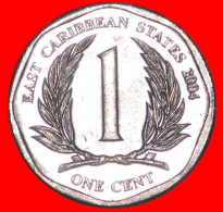 * ROUND (2002-2013): EAST CARIBBEAN  1 CENT 2004! ELIZABETH II (1953-2022) DIES 1+A! · LOW START! · NO RESERVE!!! - East Caribbean Territories